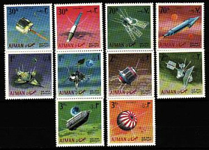 Аджман, 1968, Освоение космоса, 10 марок